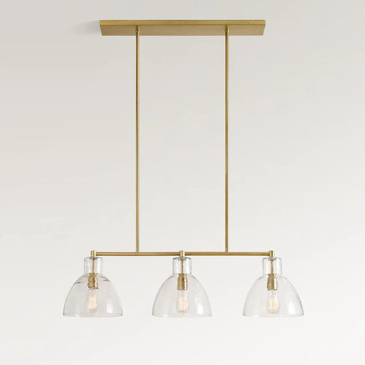 Gravyn Modern Minimalist 3-Light Linear Glass Pendant Lamp