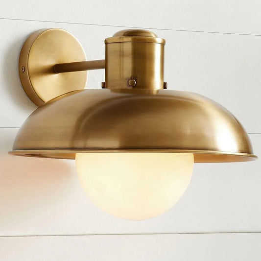 Harlan Industrial Milk Glass Wall Sconce