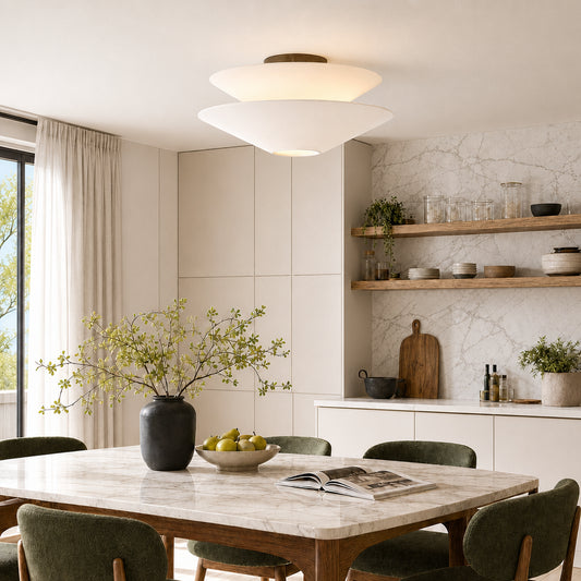 Heidi Modern Linen Flush Mount Ceiling Light