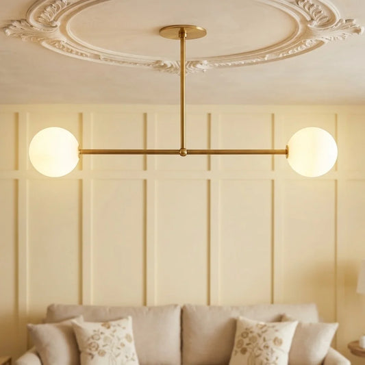 Ilaria Modern Brass Linear Sphere Chandelier