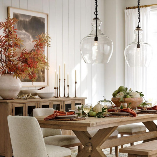 Industrial Clear Glass Pendant Light