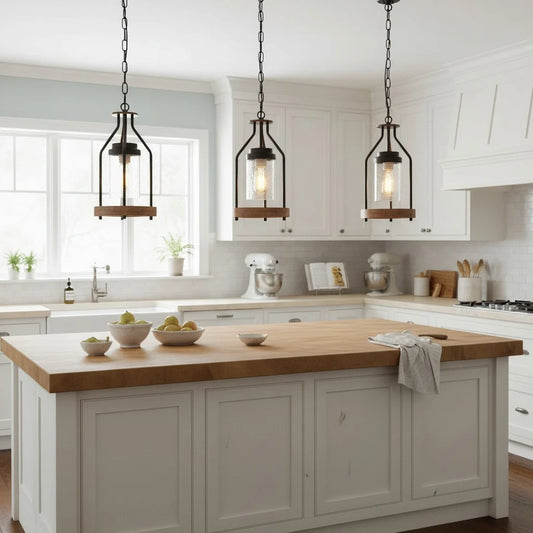 Industrial Farmhouse Cage Cylinder Metal Pendant Light
