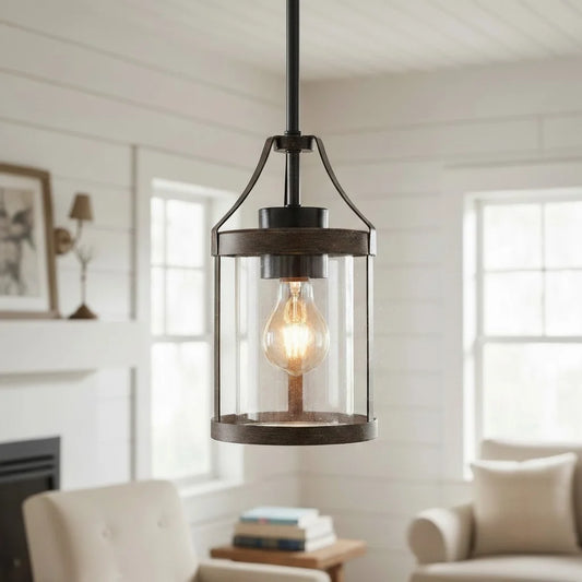 Industrial Farmhouse Cylinder Metal Pendant Light