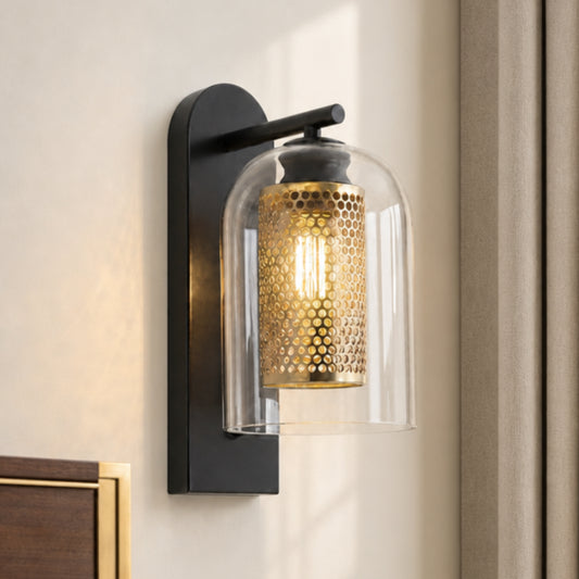 Isaac Modern Industrial Clear Glass Wall Lamp