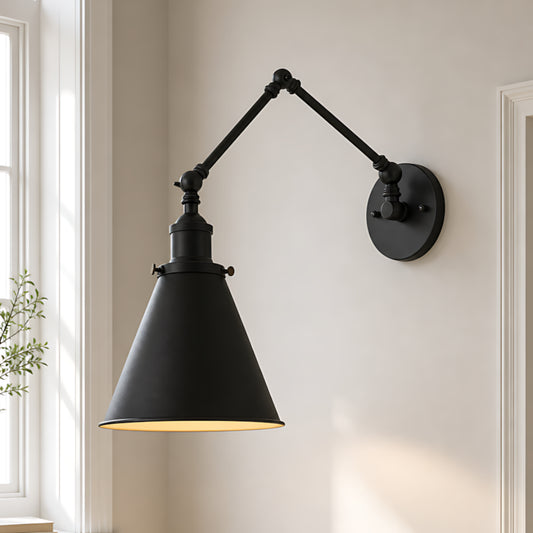 Isaiah Retro Industrial Swing Arm Wall Lamp
