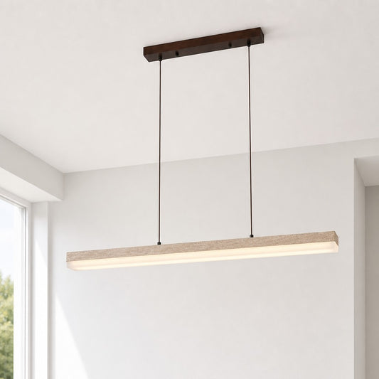 Isoldel Wabi-Sabi Natural Travertine Linear Pendant Light