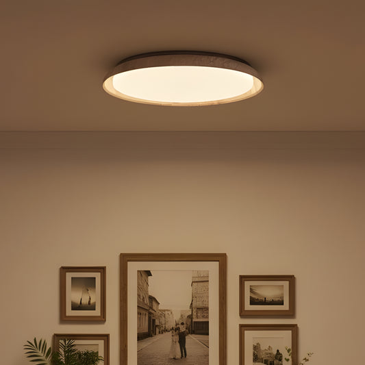 Japanese Wabi-Sabi Travertine Natural Stone Round Ceiling Light
