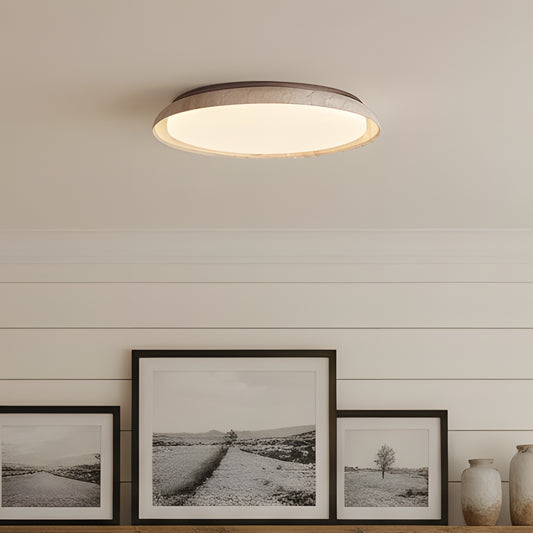 Japanese Wabi-Sabi Travertine Natural Stone Round Ceiling Light