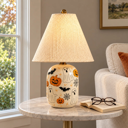 Julian Retro Ceramic Linen Tapered Table Lamp