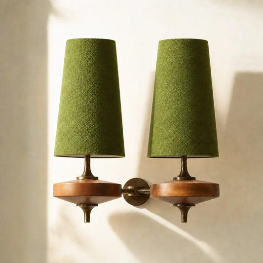 Kaelen Vintage Fabric Tapered Accent Wall Sconce