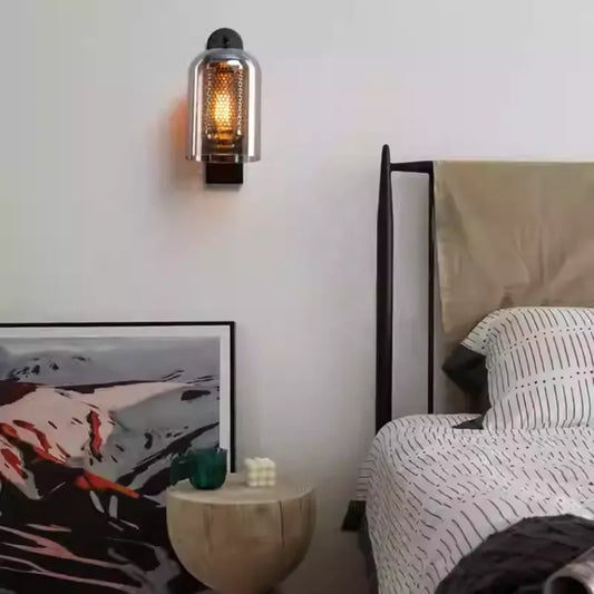 Kaelin Modern Industrial Clear Glass Wall Lamp