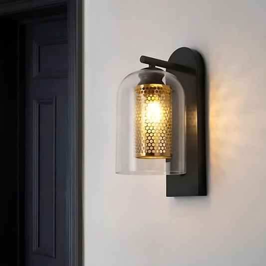 Kaelin Modern Industrial Clear Glass Wall Lamp