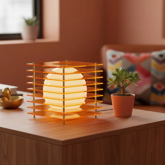 Kaelth Modern Acrylic Geometric Moon Table Lamp