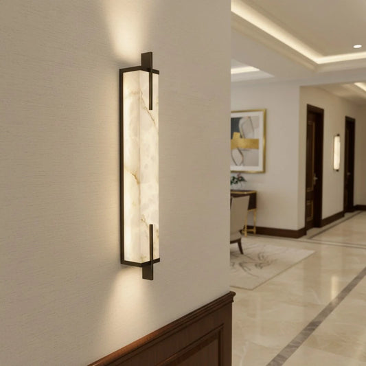 Kaius Modern Rectangle Alabaster Wall Sconce
