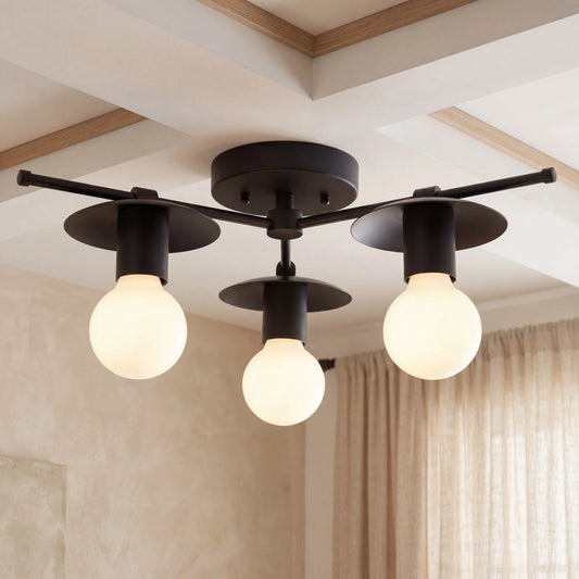 Kian Industrial Metal Disc Globe Ceiling Light