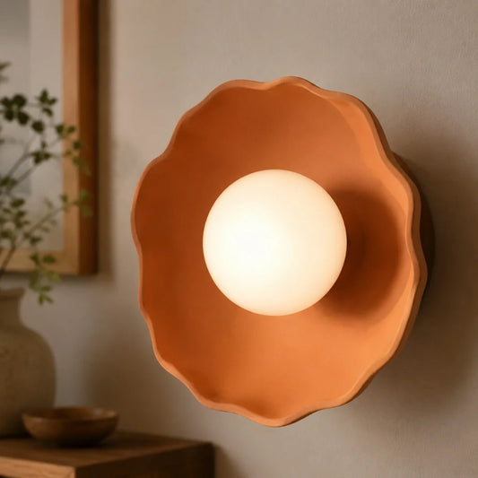 Komu Wabi-Sabi Ceramic Flower Wall Sconce
