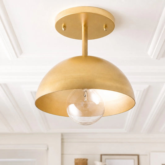 Sivana Minimalist Half Dome Brass Ceiling Light