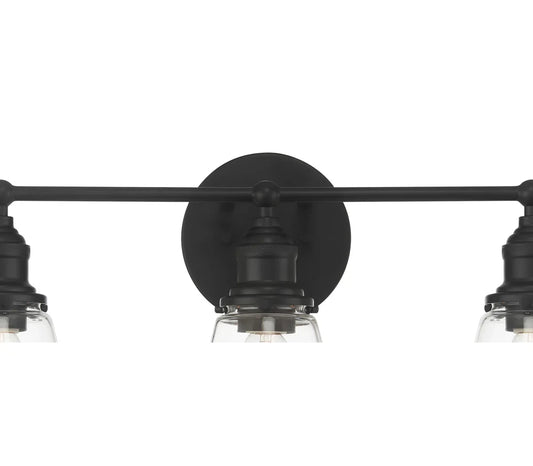 Leah Farmhouse 3-Light Glass Vanity Sconce