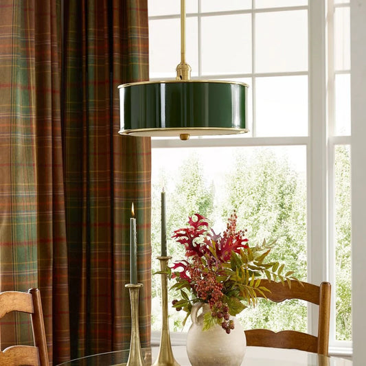 Leland Minimalist Farmhouse Metal Drum Pendant Lamp