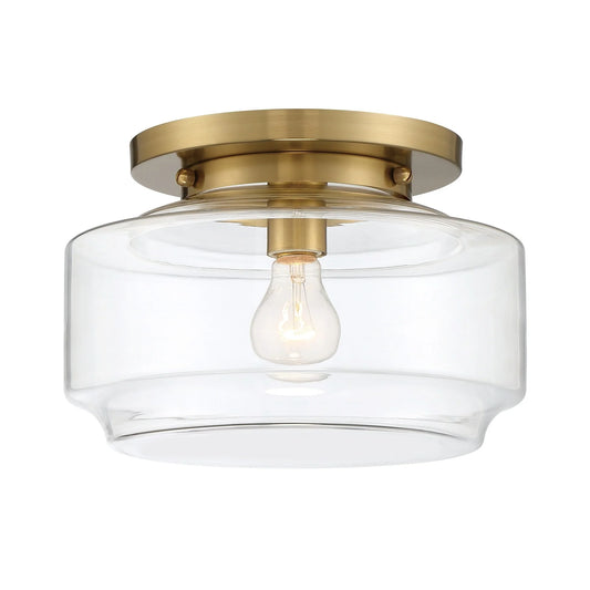 Lena Modern Brass Clear Glass Flush Mount Ceiling Light