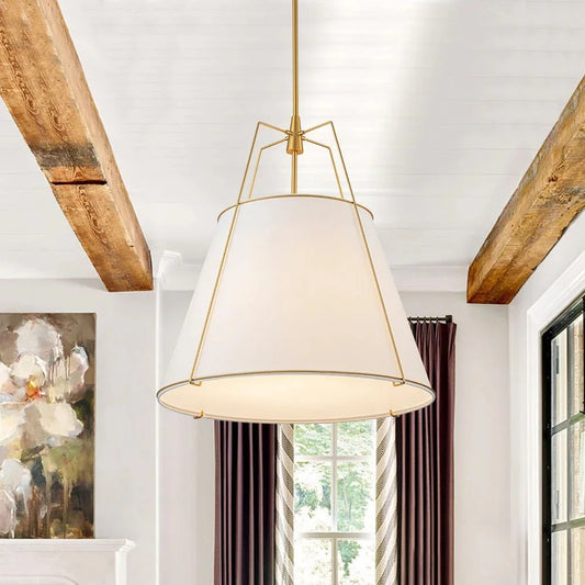 Lethe Contemporary Fabric Drum Large Pendant Light