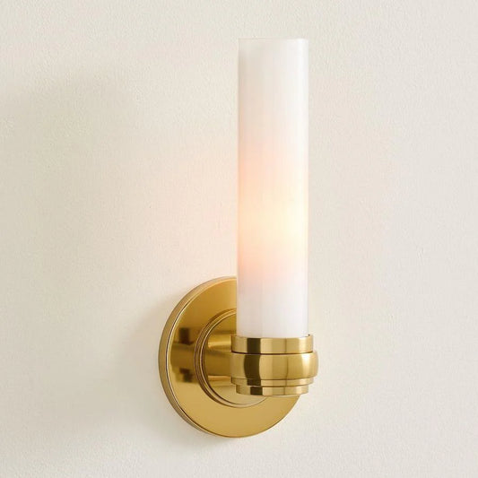 Liora Modern Milk Glass Tube Wall Sconce