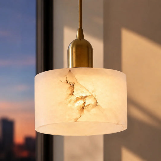 Liorin Modern Multi-Light Short Cylinder Alabaster Pendant Light