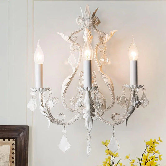 Lucinda Crystal Floral Candlestick Wall Lamp