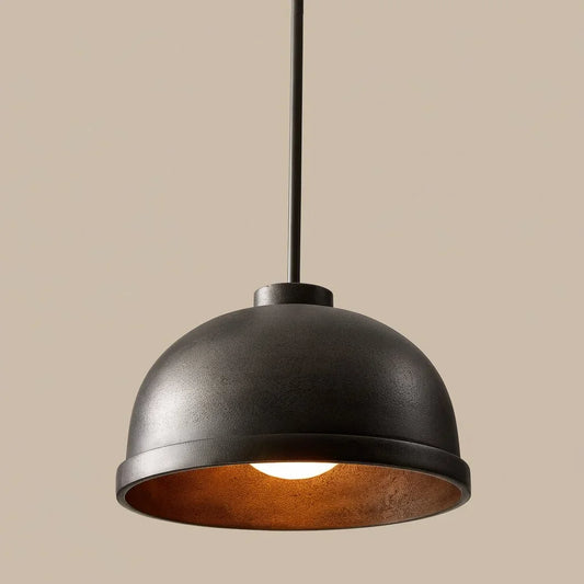 Mabel Black Cast Aluminum Dome Pendant Light