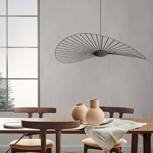 Marcello Nordic Straw Hat Vertigo LED Nova Pendant Light