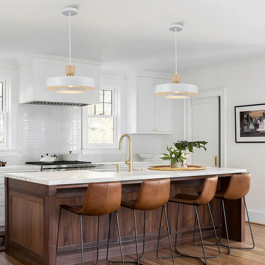 Maren Nordic 1-Light White Tiered Pendant Light