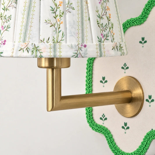 Maribel Vintage Floral Fabric Wall Sconce arm detail