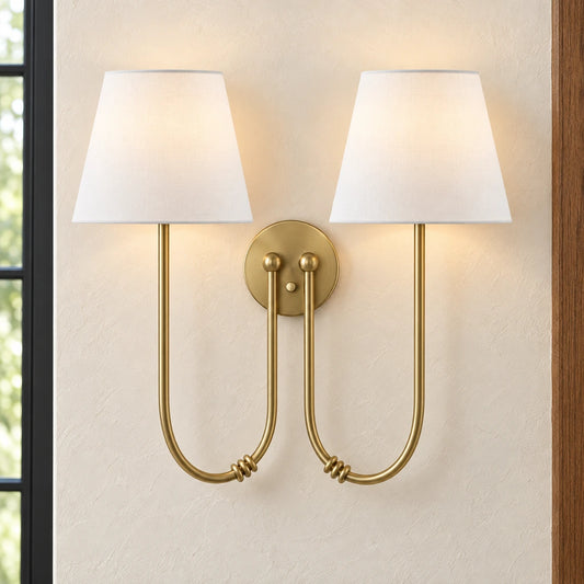 Marielle Double Arm Linen Shade Wall Sconce