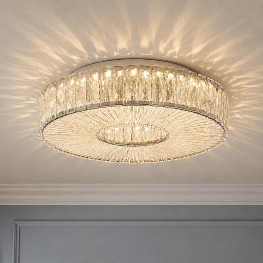 Marielle Modern Hand-Polished Glass Round Flush Mount Ceiling Light