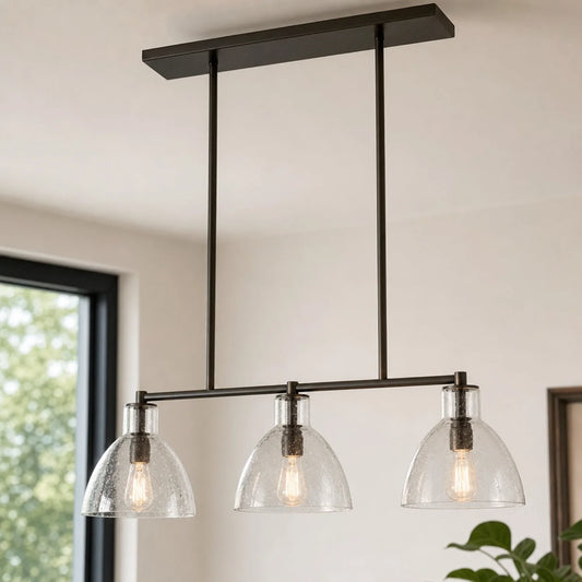 Marigold Modern Minimalist 3-Light Linear Glass Chandelier