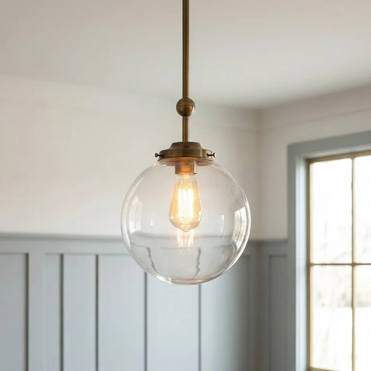 Marigold Vintage Industrial Glass Globe Pendant Light