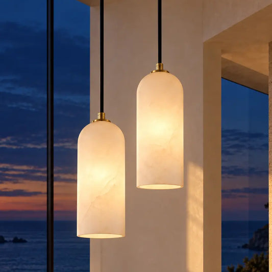 Marigwen Modern Multi-Light Cylinder Alabaster Pendant Lamp