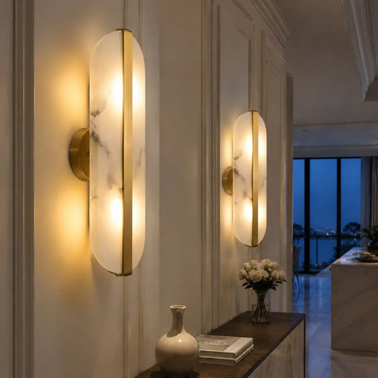 Marvella Modern LED Alabaster Capsule Wall Light