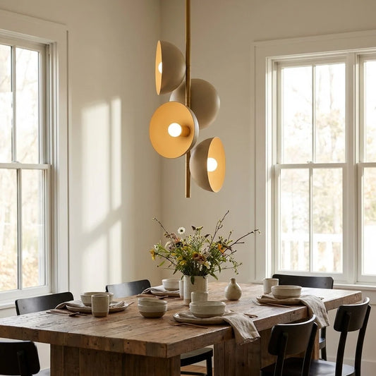 Metio Modern Metal Disc Vertical Chandelier