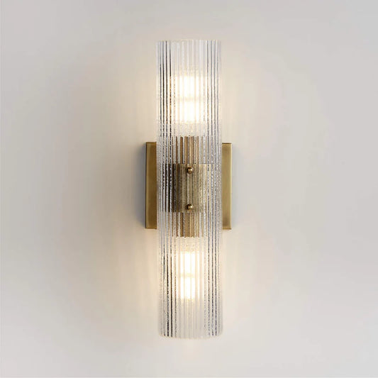 Milo Modern Ribbed Glass Column Wall Light