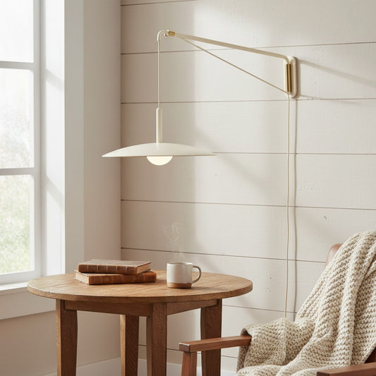 Minimalist Adjustable Plug-In Metal Wall Sconce