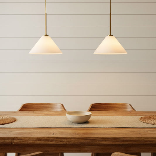 Minimalist Brass Glass Cone Pendant Light