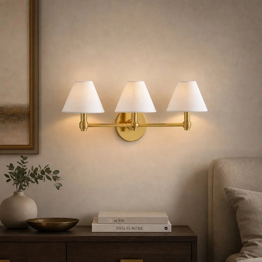 Miro Modern Triple Metal Aged Brass Sconce