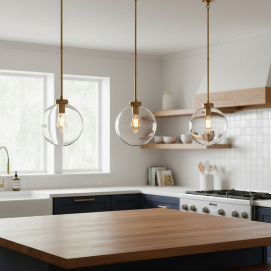 Modern Brass Clear Glass Pendant Light