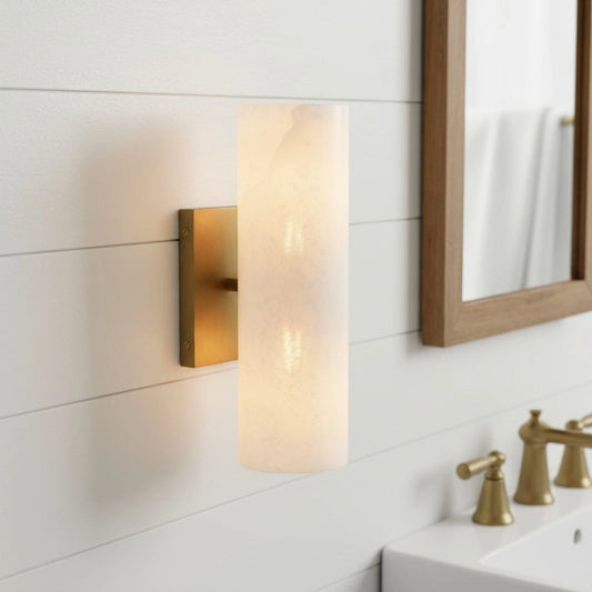 Modern Minimalist Metal Base Plaster Tubular Wall Lamp