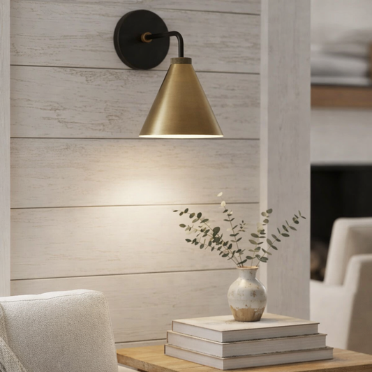 Modern Minimalist Metal Swing Arm Tapered Wall Lamp