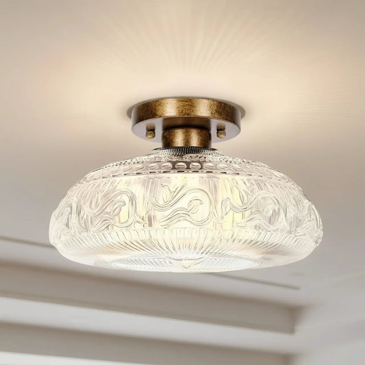 Modern Oval Pattern Glass Ceiling Light
