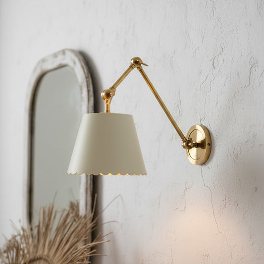 Modern Scalloped Leather Wall Light
