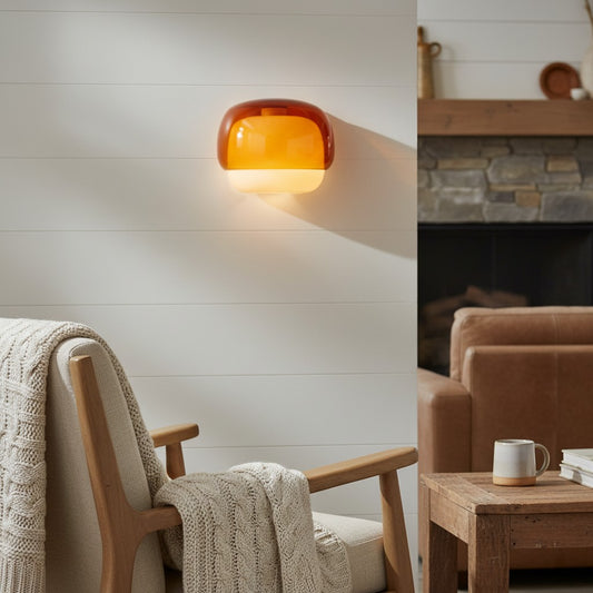 Modern Tinted Colorful Glass Kinoko Shade Wall Sconce