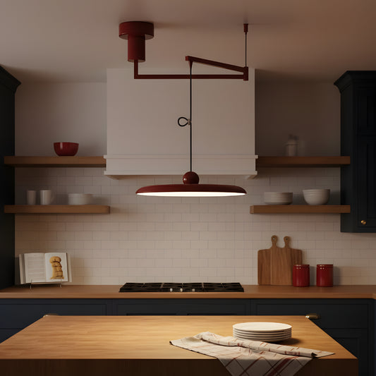 Modern Adjustable Swing Arm Flying Saucer Pendant Light